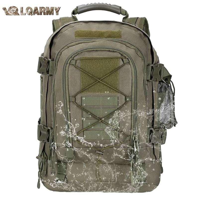 LQARMY 60L Male Travel Tactical backpack Hiking Camping backpack Expandable Army Backpacks Molle 3 Day Assault Pack Rucksacks