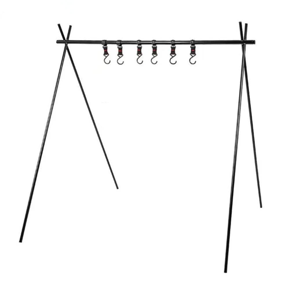 Foldable Camping Tripod Top Plate With Hanging Hole High Strength Bending Camping Hanging Rack Top Plate For BBQ Picnic Hiking