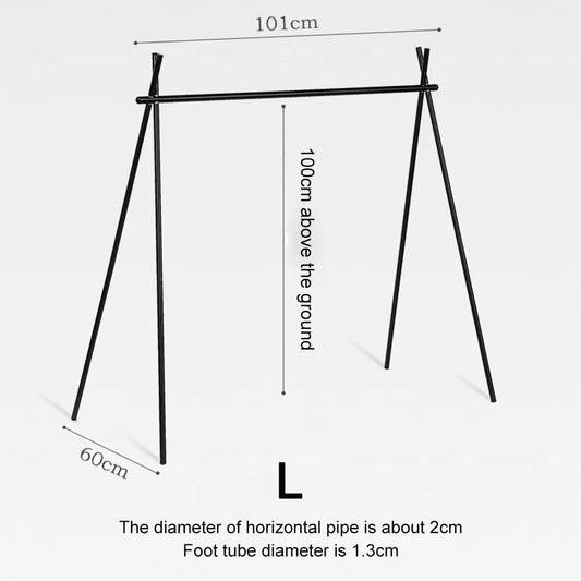 Foldable Camping Tripod Top Plate With Hanging Hole High Strength Bending Camping Hanging Rack Top Plate For BBQ Picnic Hiking