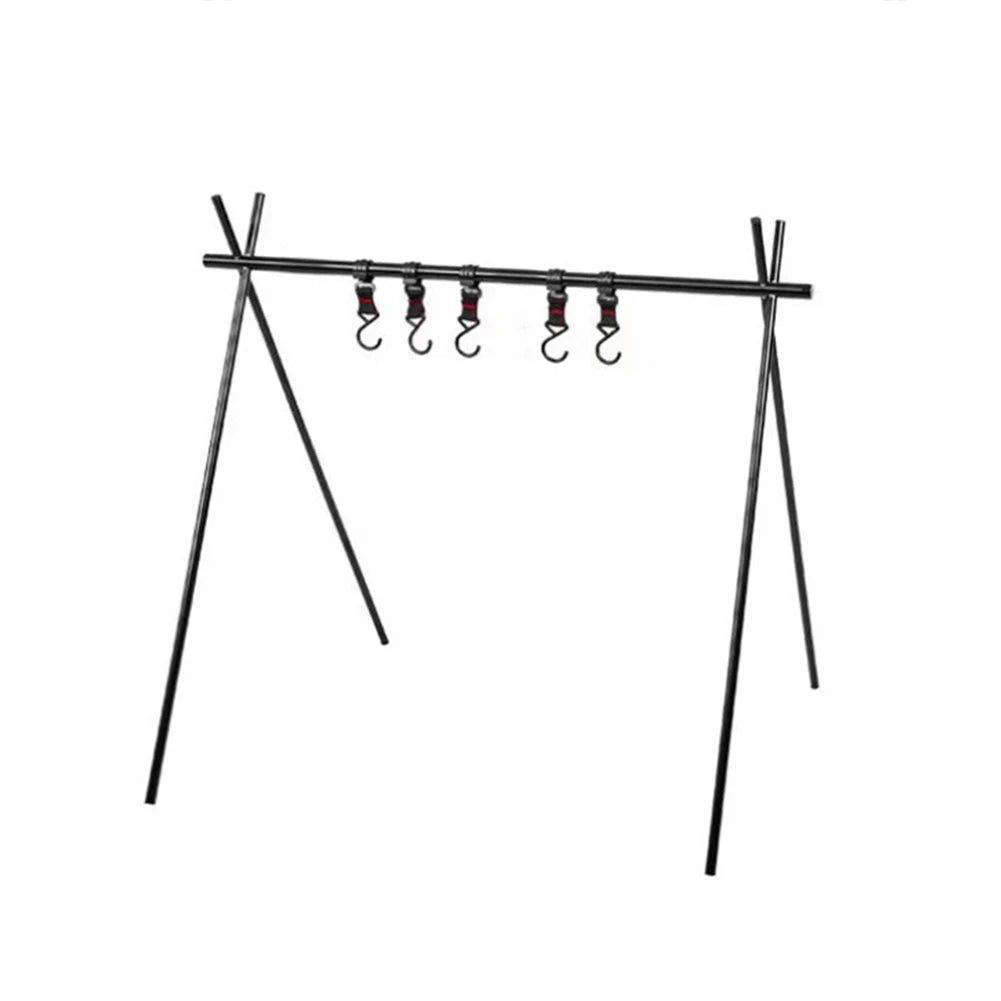 Foldable Camping Tripod Top Plate With Hanging Hole High Strength Bending Camping Hanging Rack Top Plate For BBQ Picnic Hiking