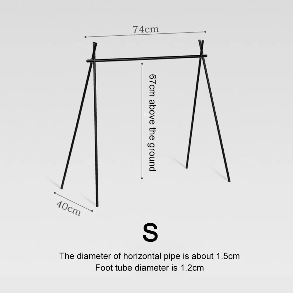 Foldable Camping Tripod Top Plate With Hanging Hole High Strength Bending Camping Hanging Rack Top Plate For BBQ Picnic Hiking