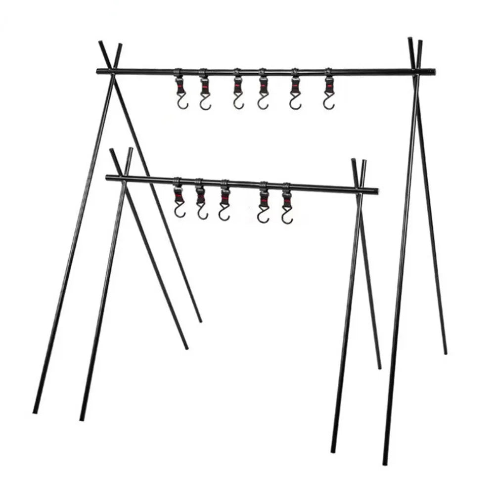 Foldable Camping Tripod Top Plate With Hanging Hole High Strength Bending Camping Hanging Rack Top Plate For BBQ Picnic Hiking
